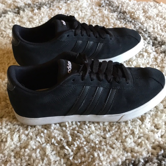 adidas courtset black suede
